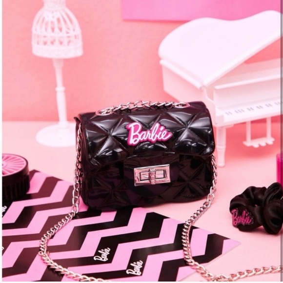 New Barbie black-pink mini jelly crossbody with chain Miniso life - Picture 2 of 6